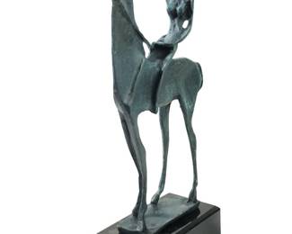 Signed Salvador Dali Woman on Horse Bronze