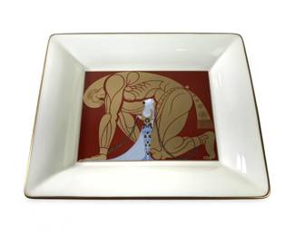 Vintage Erte Samson & Delilah Art Deco Ashtray