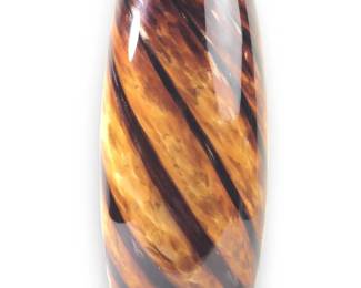 Tall Murano Style Tortoise Shell Art Glass Vase