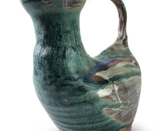 Signed Studio A Multi Color Ceramic Pitcher
