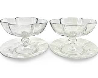 Pair of Baccarat Compote Dishes and Saucers