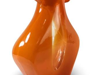 Margie’s Garden Hand Blown Orange Glass Vase