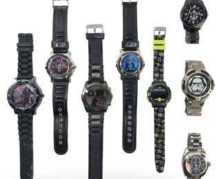 (8) Assorted Star Wars Leather Stainless Watches