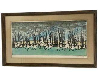 Emilio Sanchez “Barbados Children" lithograph
