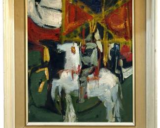 Signed Herbert Joshua Ariss Abstract Oil on Panel