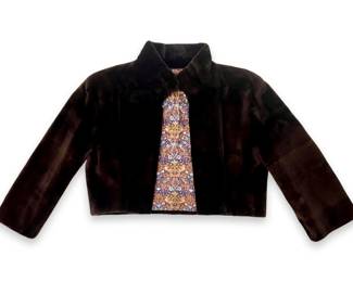 Brown Sheared Mink Bolero Short Jacket