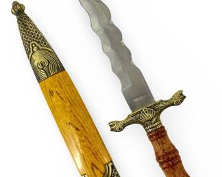 Brass and Wood Hilted Steel Fantasy Dagger