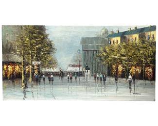 Signed Morgan Parisian Impressionist Oil on Canvas
