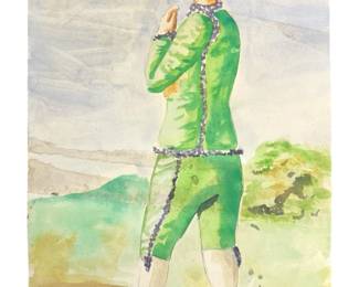 Signed Attributed Picasso “Acrobat" Watercolor
