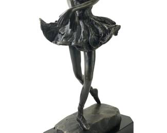 Signed Degas Dancing Ballerina Bronze Sculpture