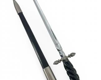 Black Twisted Handle Stiletto Dagger & Sheath