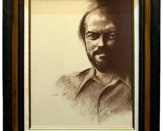 Signed Original Skilled Charcoal Portrait