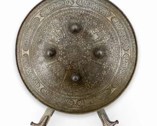 Antique Middle Eastern Qajar Shield and Swords