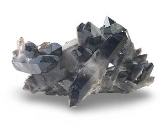 Natural Black Smoky Quartz Crystal Cluster