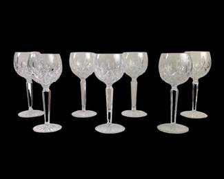 (7) Waterford Lismore Crystal Wine Glasses