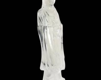 Hand Carved Quartz Crystal Quan Yin Figure