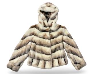 KFL David Green Mink Fur Hooded Jacket