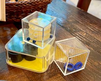 Vtg. Acrylic cubes games