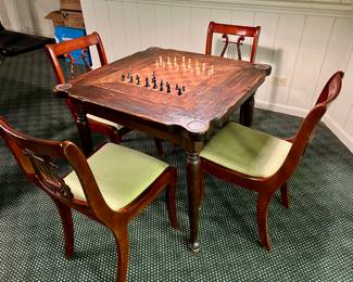 4 of 6 Harp side chairs  and Chess table - sold separately 