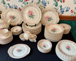 American Limoges - Le Fleur Rouge dish set - 22K Gold