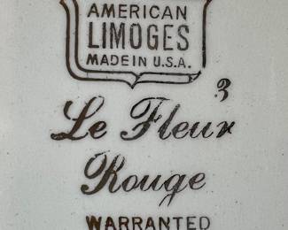 American Limoges - Le Fleur Rouge dish set - 22K Gold