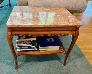 Matching side tables w/marble top