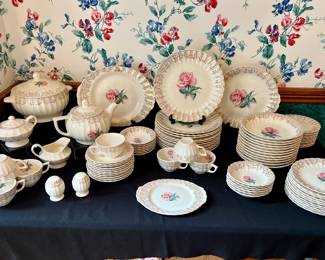 American Limoges - Le Fleur Rouge dish set - 22K Gold