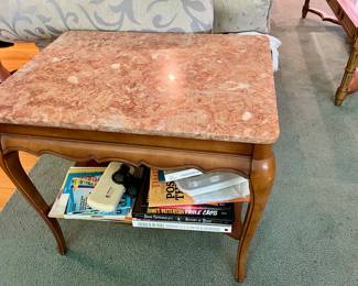 Matching side tables w/marble top