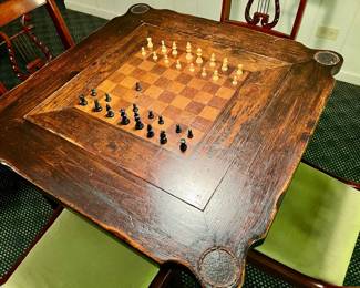 top view - Vtg. Chess table 