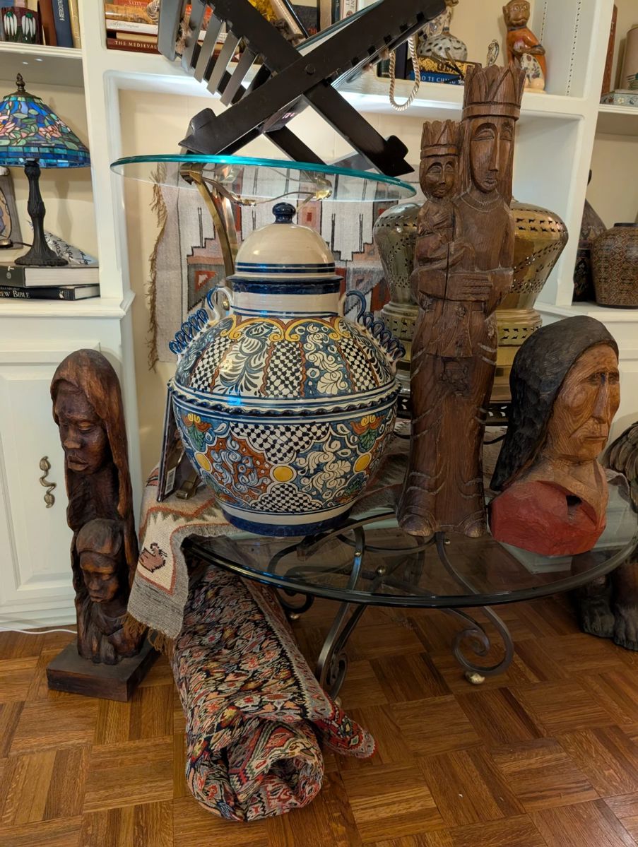 Talavera pottery urn