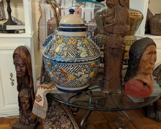 Talavera pottery urn