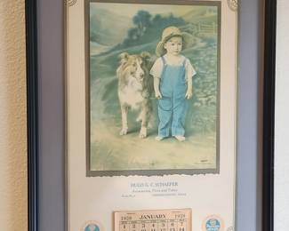 1928 Fredericksburg Texas advertising calendar