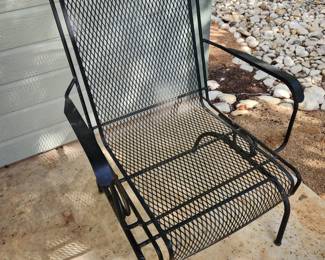 black iron outdoor metal chair