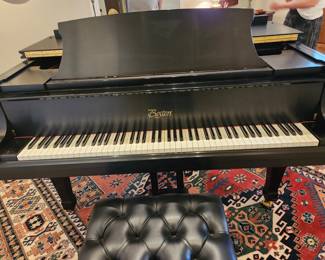 Boston Ebony grand piano with adjustable leather tufted bench...excellent condition!