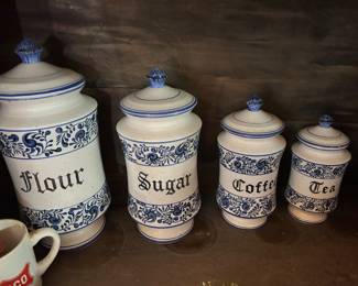 Flour, Sugar, Coffee, tea jars 