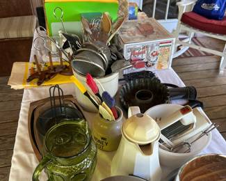 Kitchenware. Pitchers. Silverware. Bowls.