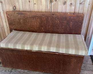 Wooden bench.