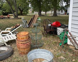 Baskets and buckets.
