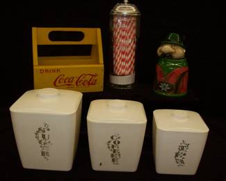 Coke Carrier Vintage Canister set