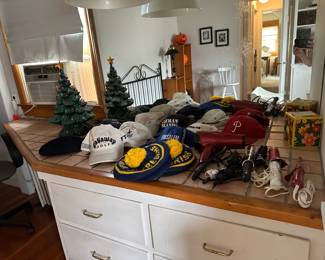 Hats, Curling Irons, Vintage Ceramic Christmas Tree