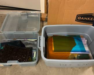 Stained glass pieces and supplies