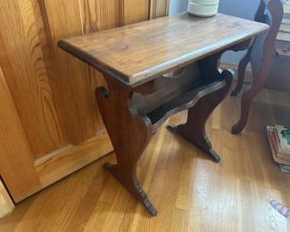 Side table with book holder 