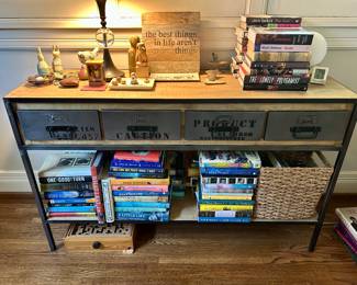Metal and wood console table