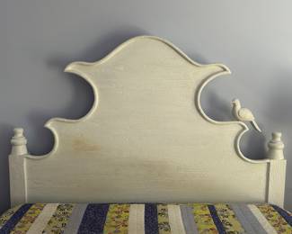 Queen headboard and bed