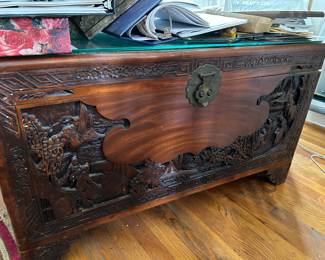 Carved Asian trunk