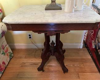 Eastlake marble top table