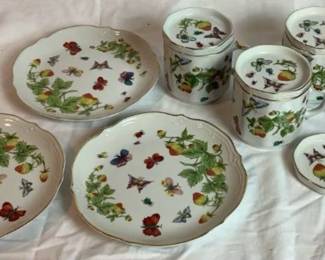 Lenwile Ardalt Strawberries and Butterflies China Set from Japan