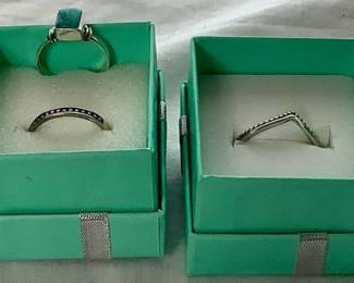 Three Skinny Band Sterling Silver Rings