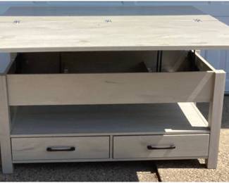 Grey Lift Top & Folding Convertible Coffee Table
