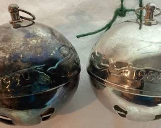Wallace Silver Plated 1984 and 1990 Limited Edition Sleigh Bell Ornaments
